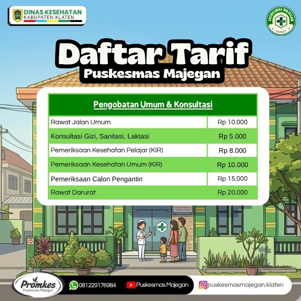 DAFTAR TARIF PUSKESMAS MAJEGAN TERBARU